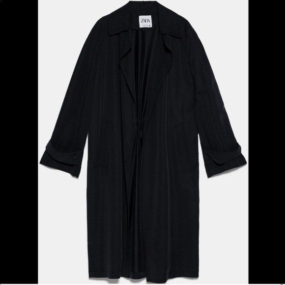 ZARA Flowy Trench Coat with Pockets - Picture 5 of 6
